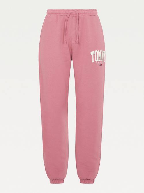 Tommy Hilfiger College Organic Pamuklu Blend Joggers Pantolon Erkek Pembe | TH680YGM