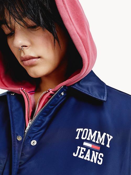 Tommy Hilfiger College Recycled Coach Ceket Kadın Mavi | TH340GVE