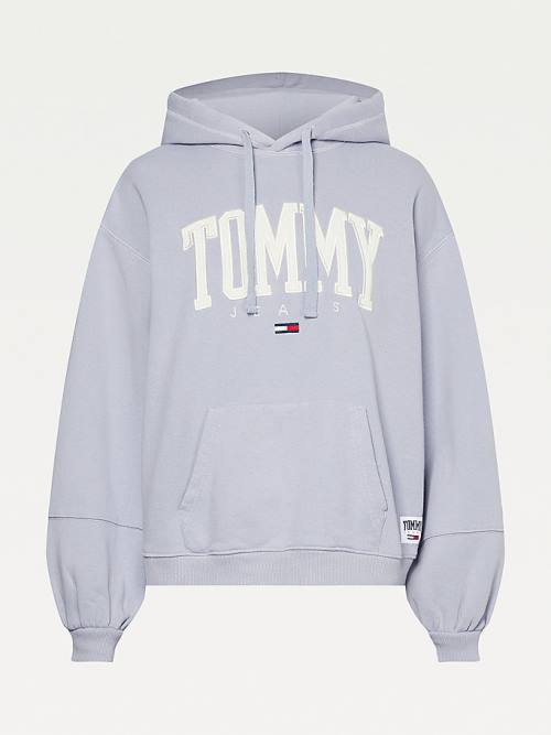 Tommy Hilfiger College Relaxed Fit Kapüşonlu Sweatshirt Kadın Mor | TH758ACX