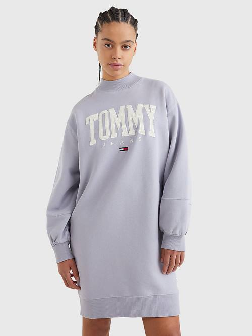 Tommy Hilfiger College Sweatshirt Elbise Kadın Mor | TH463XBJ