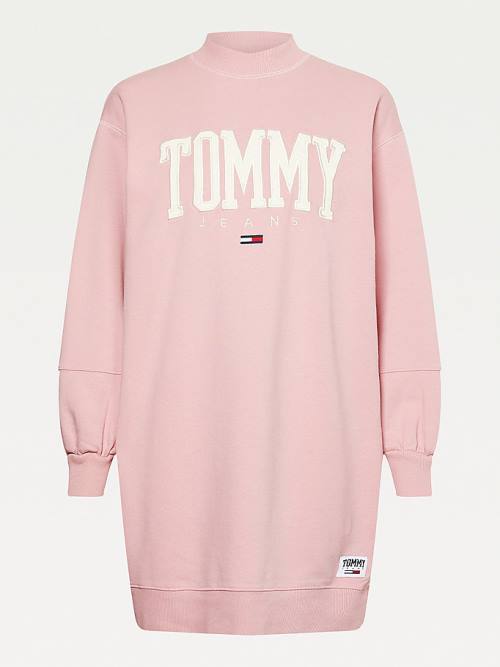 Tommy Hilfiger College Sweatshirt Elbise Kadın Pembe | TH607SRA