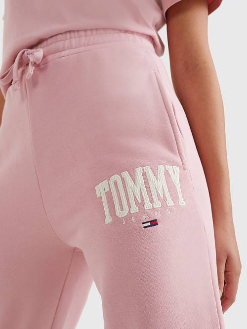 Tommy Hilfiger College Tommy Badge Plush Joggers Pantolon Kadın Pembe | TH860BFG