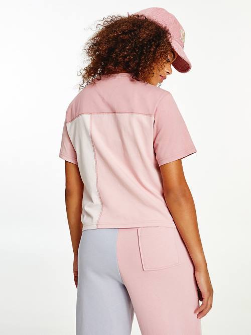 Tommy Hilfiger College Tonal Cut-And-Sewn Boyfriend Tişört Kadın Pembe | TH518QKH