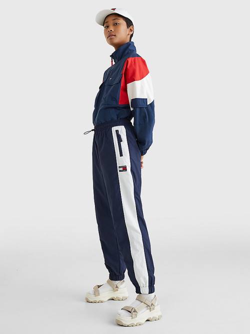 Tommy Hilfiger Colour-Blocked Archive Rüzgâr Pantolon Kadın Mavi | TH781HMK