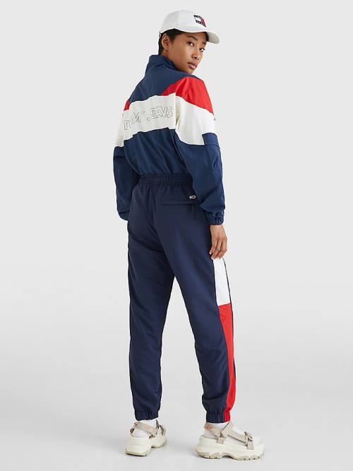 Tommy Hilfiger Colour-Blocked Archive Rüzgâr Pantolon Kadın Mavi | TH781HMK