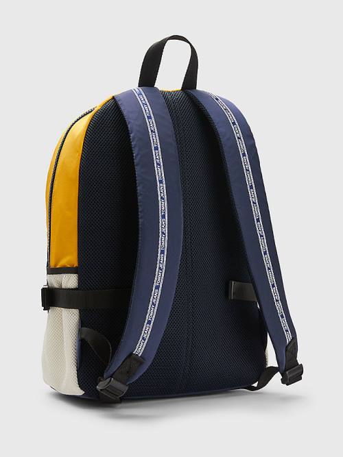 Tommy Hilfiger Colour-Blocked Backpack Çanta Erkek Mavi | TH768JEV