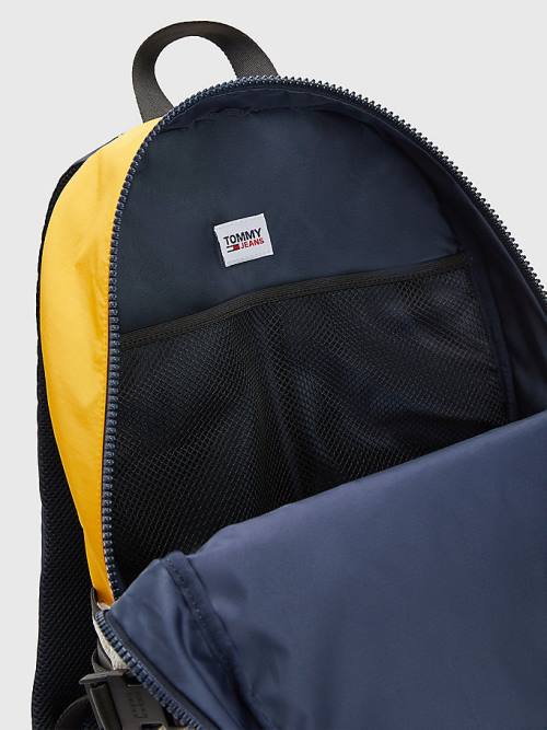 Tommy Hilfiger Colour-Blocked Backpack Çanta Erkek Mavi | TH768JEV