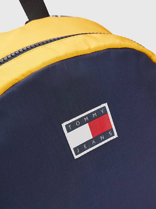 Tommy Hilfiger Colour-Blocked Backpack Çanta Erkek Mavi | TH768JEV