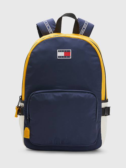 Tommy Hilfiger Colour-Blocked Backpack Çanta Erkek Mavi | TH768JEV