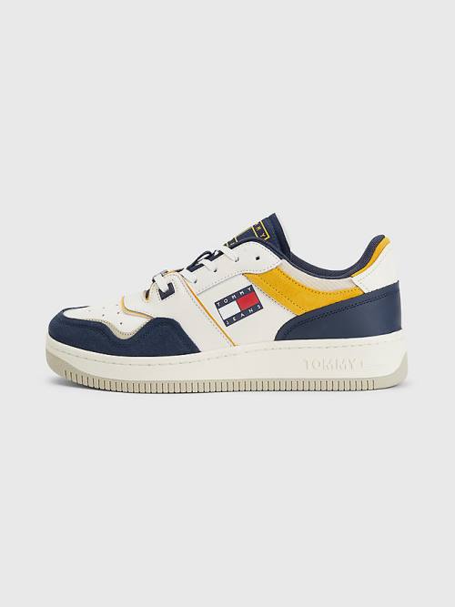 Tommy Hilfiger Colour-Blocked Basket Spor Ayakkabı Erkek Mavi | TH372OCJ