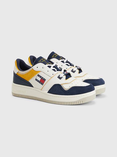 Tommy Hilfiger Colour-Blocked Basket Spor Ayakkabı Erkek Mavi | TH372OCJ