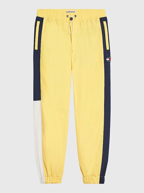 Tommy Hilfiger Colour-Blocked Cuffed Joggers Pantolon Erkek Sarı | TH573JDB