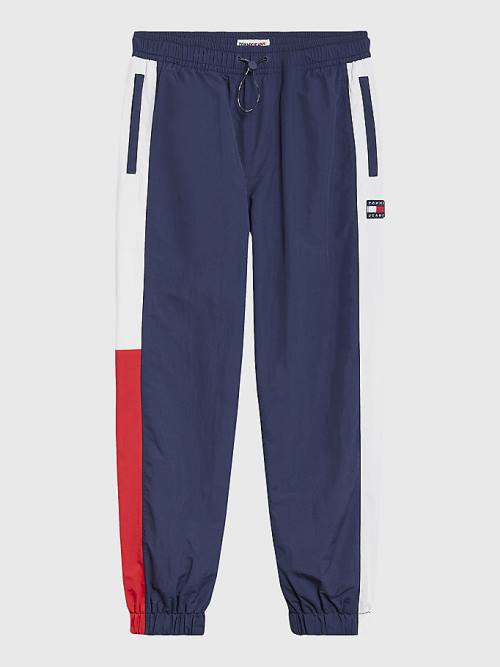 Tommy Hilfiger Colour-Blocked Cuffed Joggers Pantolon Erkek Mavi | TH984WUK