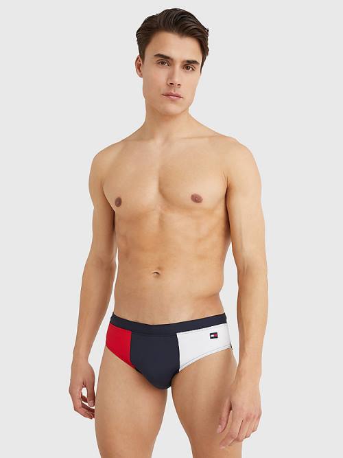 Tommy Hilfiger Colour-Blocked Drawstring Briefs Mayo Erkek Mavi | TH917YQE