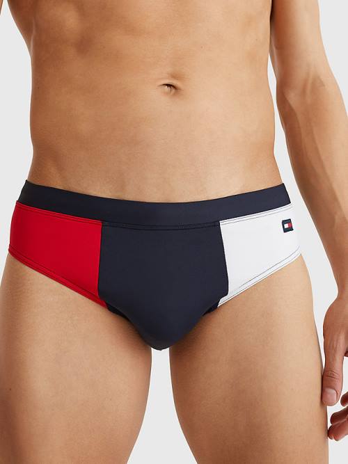 Tommy Hilfiger Colour-Blocked Drawstring Briefs Mayo Erkek Mavi | TH917YQE