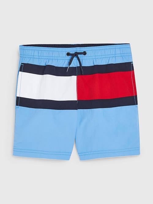 Tommy Hilfiger Colour-Blocked Mid Cut Cut Cut Length Shorts Mayo Erkek Çocuk Mavi | TH470FMC