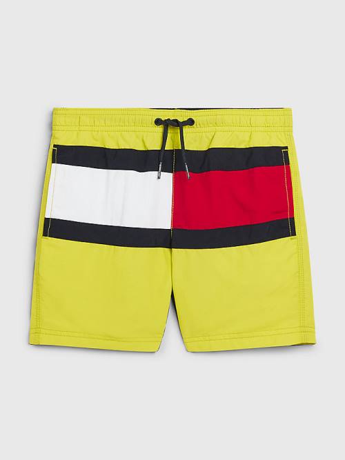 Tommy Hilfiger Colour-Blocked Mid Cut Cut Cut Length Shorts Mayo Erkek Çocuk Sarı | TH839TKN