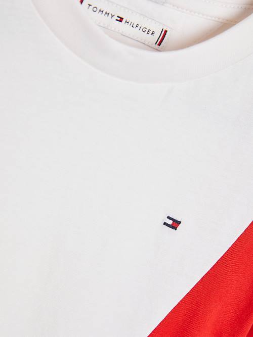 Tommy Hilfiger Colour-Blocked Organic Pamuklu Knit Tişört Kiz Çocuk Mavi | TH347FWX