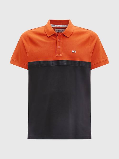 Tommy Hilfiger Colour-Blocked Regular Fit Polo Yaka Tişört Erkek Kırmızı | TH093OEN