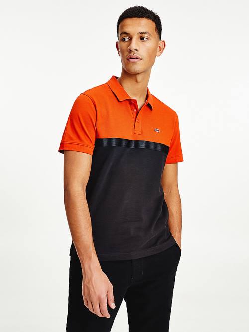 Tommy Hilfiger Colour-Blocked Regular Fit Polo Yaka Tişört Erkek Kırmızı | TH093OEN