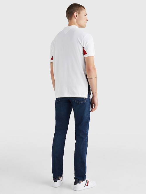 Tommy Hilfiger Colour-Blocked Regular Fit Polo Yaka Tişört Erkek Mavi | TH463CTG