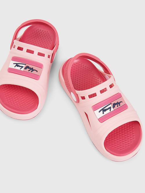 Tommy Hilfiger Comfy Signature Logo Sandalet Kiz Çocuk Pembe | TH421QXM