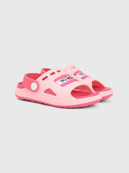 Tommy Hilfiger Comfy Signature Logo Sandalet Kiz Çocuk Pembe | TH421QXM