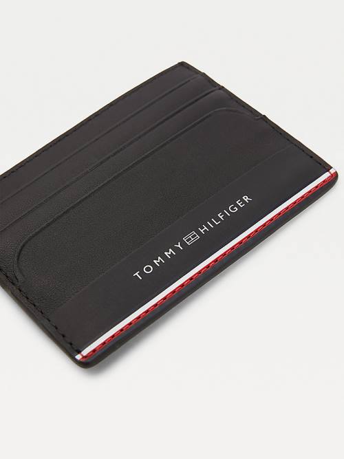 Tommy Hilfiger Commuter Deri Card Holder Cüzdan Erkek Siyah | TH653NMI