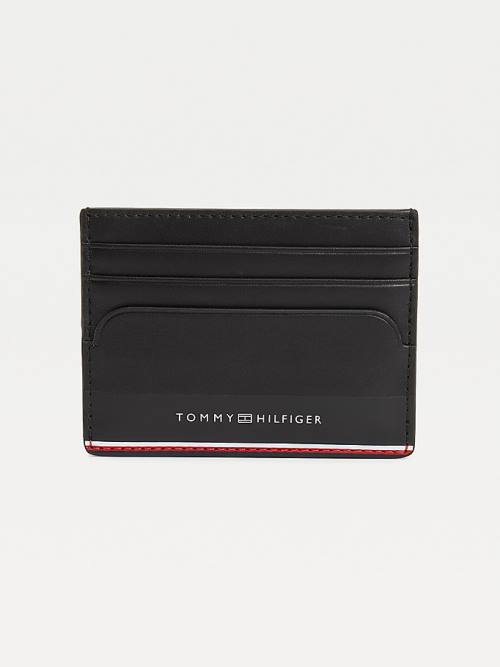 Tommy Hilfiger Commuter Deri Card Holder Cüzdan Erkek Siyah | TH653NMI