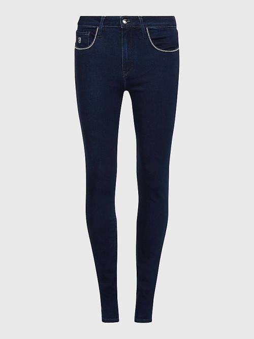 Tommy Hilfiger Como Mid Cut Cut Cut Rise Skinny Monogram Jean Pantolon Kadın Denim | TH051CAD