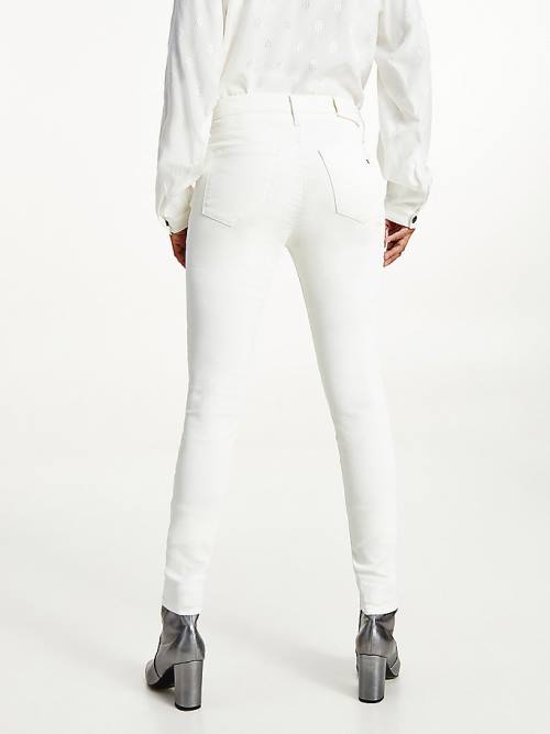 Tommy Hilfiger Como Mid Cut Cut Cut Rise Skinny White TH Soft Jean Pantolon Kadın Denim | TH096LOX