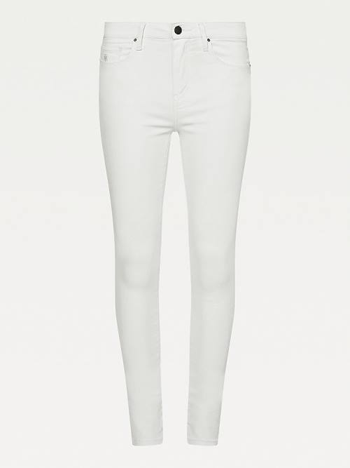 Tommy Hilfiger Como Mid Cut Cut Cut Rise Skinny White TH Soft Jean Pantolon Kadın Denim | TH096LOX