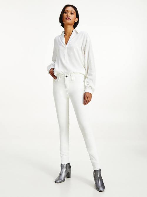 Tommy Hilfiger Como Mid Cut Cut Cut Rise Skinny White TH Soft Jean Pantolon Kadın Denim | TH096LOX