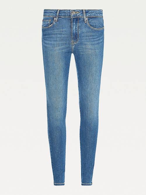 Tommy Hilfiger Como Mid Cut Cut Cut Rise Skinny TH Flex Jean Pantolon Kadın Denim | TH592UCT