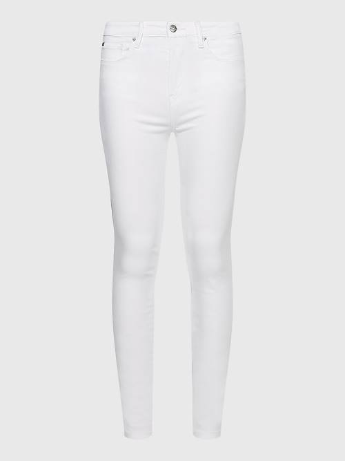 Tommy Hilfiger Como Mid Cut Cut Cut Rise Skinny TH Flex Jean Pantolon Kadın Beyaz | TH954YKJ