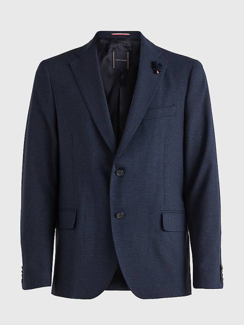 Tommy Hilfiger Constructed Check Blazer Erkek Mavi | TH596CZI