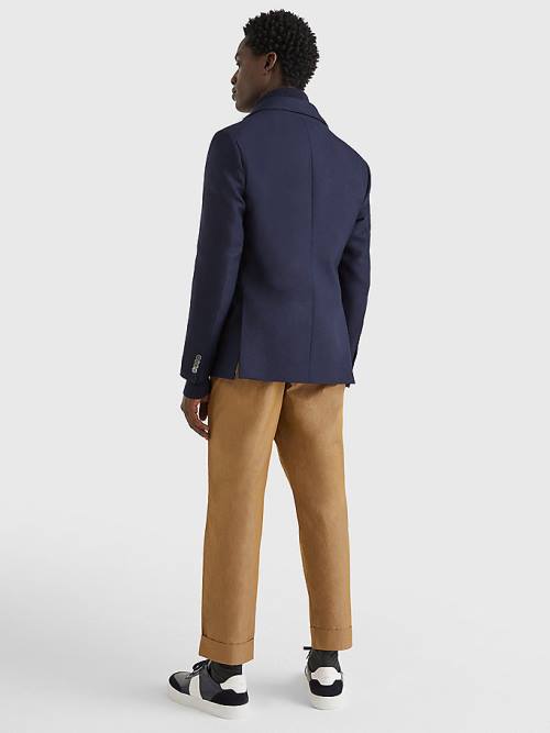 Tommy Hilfiger Constructed Wool Blazer Erkek Mavi | TH539NPM