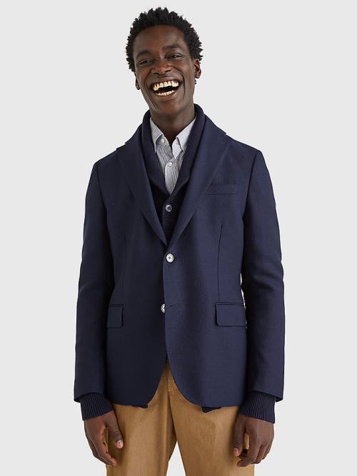 Tommy Hilfiger Constructed Wool Blazer Erkek Mavi | TH539NPM