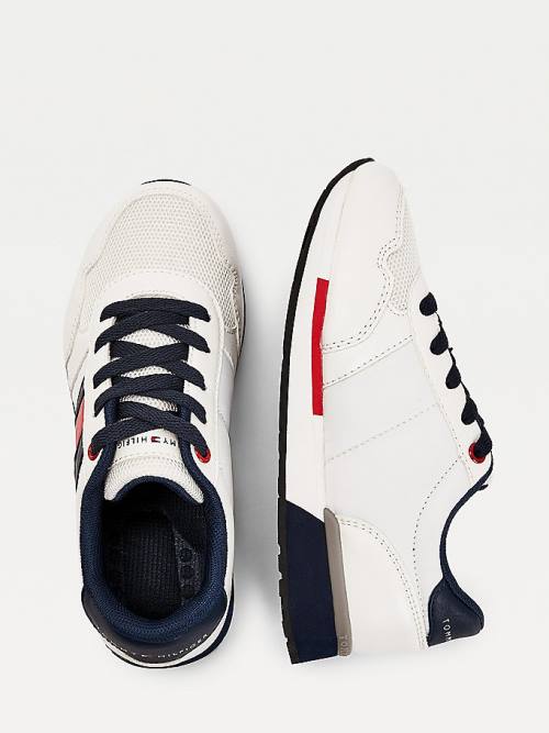 Tommy Hilfiger Contrast Detail Low-Top Spor Ayakkabı Erkek Çocuk Beyaz | TH301TEK