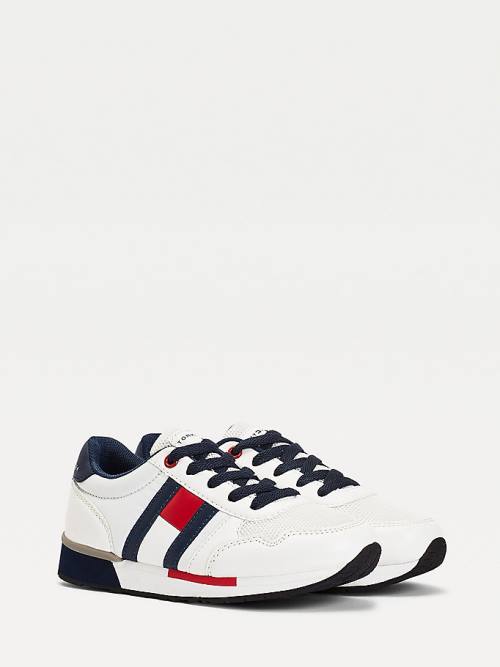 Tommy Hilfiger Contrast Detail Low-Top Spor Ayakkabı Erkek Çocuk Beyaz | TH301TEK