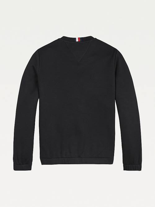 Tommy Hilfiger Contrast Panel Fleece Sweatshirt Erkek Çocuk Siyah | TH962IEN