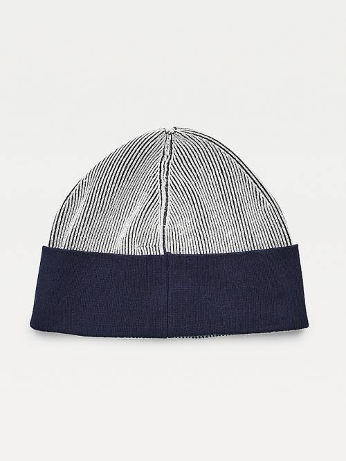 Tommy Hilfiger Contrast Rim Signature Beanie Şapka Kadın Mavi | TH241SLJ