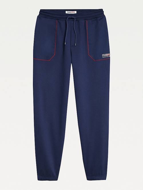 Tommy Hilfiger Contrast Stitch Pocket Joggers Pantolon Erkek Mavi | TH439HFI