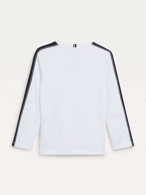 Tommy Hilfiger Contrast Tape Long Sleeve Tişört Erkek Çocuk Beyaz | TH125DIS