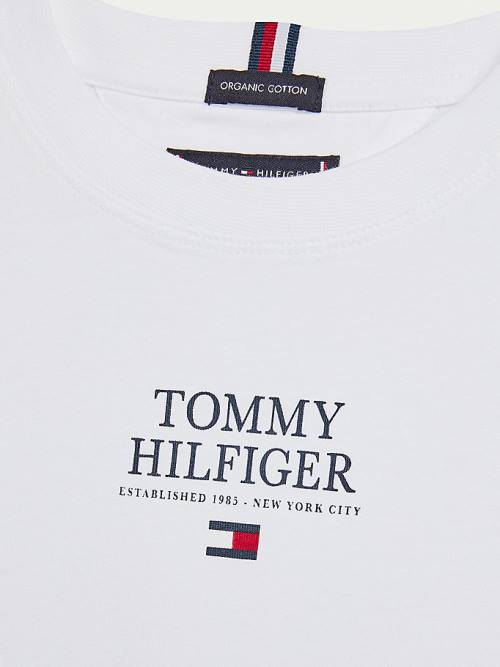 Tommy Hilfiger Contrast Tape Long Sleeve Tişört Erkek Çocuk Beyaz | TH125DIS