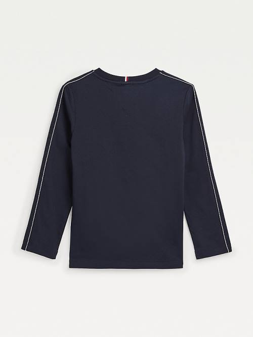 Tommy Hilfiger Contrast Tape Long Sleeve Tişört Erkek Çocuk Mavi | TH465XEB