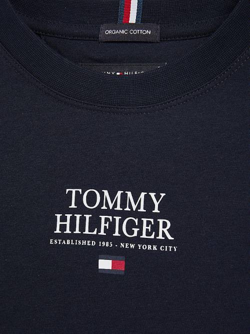 Tommy Hilfiger Contrast Tape Long Sleeve Tişört Erkek Çocuk Mavi | TH847AVI