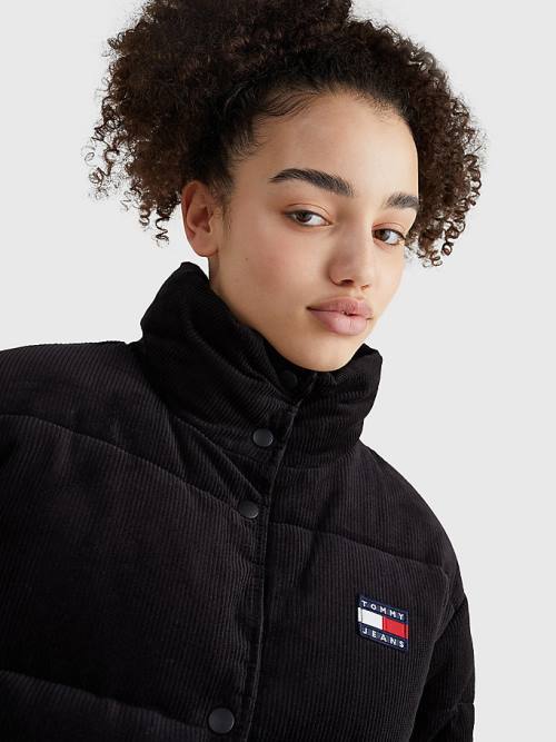 Tommy Hilfiger Corduroy Padded Puffer Ceket Kadın Siyah | TH645HNI