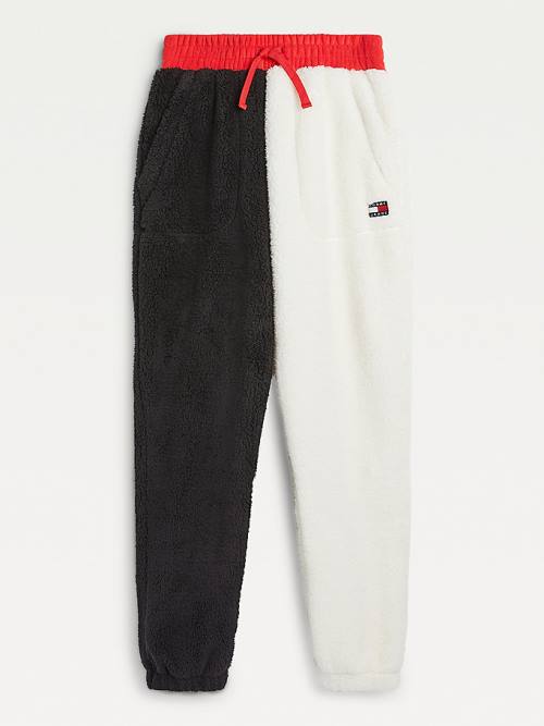 Tommy Hilfiger Cozy Tommy Badge Colour-Blocked Fleece Joggers Pantolon Kadın Kırmızı | TH921ORG