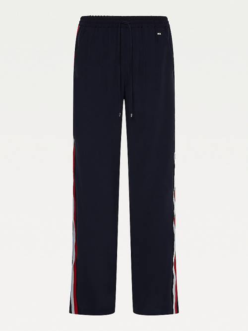 Tommy Hilfiger Crepe Relaxed Fit Pull-On Pantolon Kadın Mavi | TH672TCB